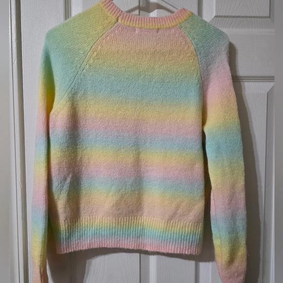 BB Dakota Pastel Rainbow Stripe Crewneck Sweater, Acrylic & Wool Blend, EUC! - Picture 8 of 12